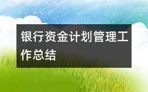 銀行資金計劃管理工作總結(jié)