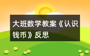 大班數(shù)學(xué)教案《認(rèn)識錢幣》反思