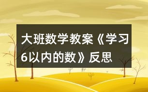 大班數(shù)學(xué)教案《學(xué)習(xí)6以內(nèi)的數(shù)》反思