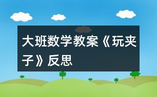 大班數(shù)學教案《玩夾子》反思