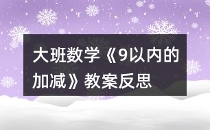 大班數(shù)學(xué)《9以內(nèi)的加減》教案反思