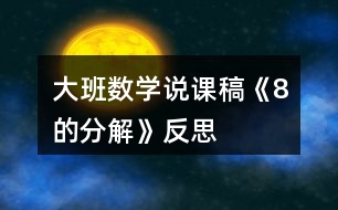 大班數(shù)學(xué)說(shuō)課稿《8的分解》反思