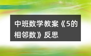 中班數(shù)學教案《5的相鄰數(shù)》反思