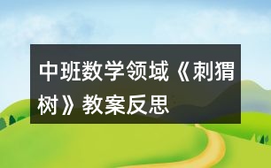 中班數(shù)學(xué)領(lǐng)域《刺猬樹》教案反思