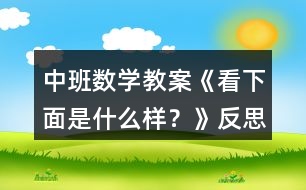 中班數(shù)學教案《看下面是什么樣？》反思