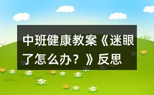 中班健康教案《迷眼了怎么辦？》反思