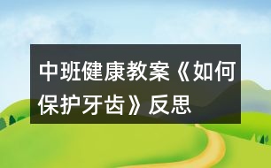 中班健康教案《如何保護牙齒》反思