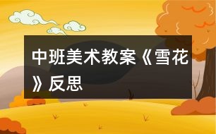 中班美術(shù)教案《雪花》反思