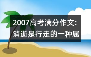 2007高考滿分作文:消逝是行走的一種屬性（浙江）