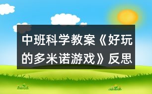 中班科學(xué)教案《好玩的多米諾游戲》反思