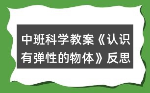 中班科學教案《認識有彈性的物體》反思