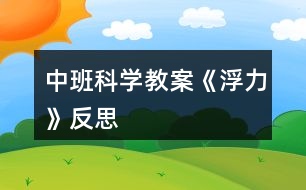 中班科學教案《浮力》反思