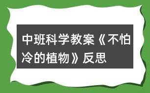 中班科學(xué)教案《不怕冷的植物》反思