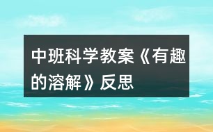 中班科學(xué)教案《有趣的溶解》反思