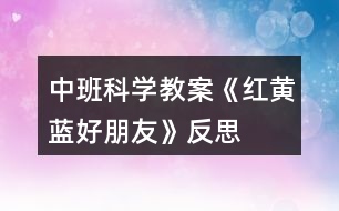 中班科學(xué)教案《紅黃藍(lán)、好朋友》反思