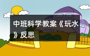 中班科學教案《玩水》反思