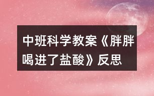 中班科學(xué)教案《胖胖喝進了鹽酸》反思