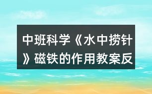 中班科學(xué)《水中撈針》磁鐵的作用教案反思