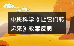 中班科學(xué)《讓它們轉(zhuǎn)起來》教案反思