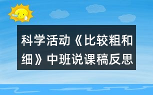 科學(xué)活動(dòng)《比較粗和細(xì)》中班說(shuō)課稿反思