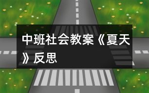 中班社會(huì)教案《夏天》反思