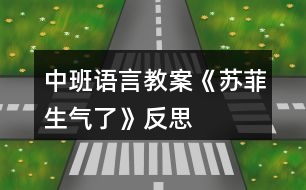 中班語(yǔ)言教案《蘇菲生氣了》反思