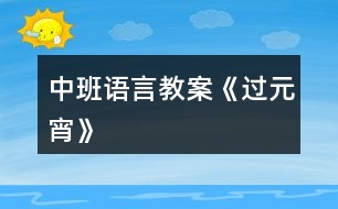 中班語(yǔ)言教案《過(guò)元宵》