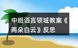 中班語(yǔ)言領(lǐng)域教案《兩朵白云》反思