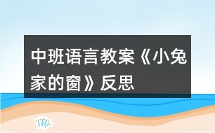 中班語(yǔ)言教案《小兔家的窗》反思