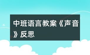 中班語言教案《聲音》反思