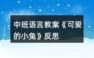 中班語(yǔ)言教案《可愛(ài)的小兔》反思