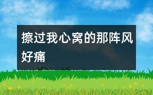 擦過我心窩的那陣風(fēng),好痛