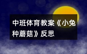 中班體育教案《小兔種蘑菇》反思