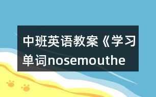 中班英語教案《學(xué)習(xí)單詞nose、mouth、eye、ear》