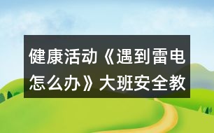 健康活動(dòng)《遇到雷電怎么辦》大班安全教案