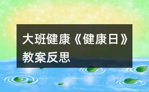 大班健康《健康日》教案反思