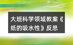 大班科學(xué)領(lǐng)域教案《紙的吸水性》反思