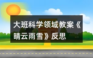 大班科學(xué)領(lǐng)域教案《晴云雨雪》反思