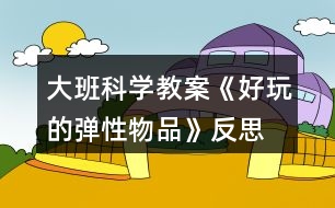 大班科學(xué)教案《好玩的彈性物品》反思