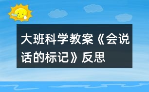 大班科學(xué)教案《會(huì)說話的標(biāo)記》反思