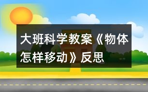 大班科學(xué)教案《物體怎樣移動》反思