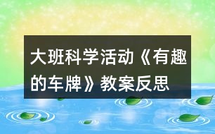 大班科學活動《有趣的車牌》教案反思