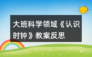 大班科學領(lǐng)域《認識時鐘》教案反思