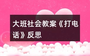 大班社會教案《打電話》反思