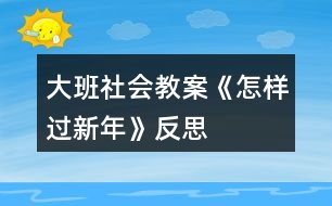 大班社會教案《怎樣過新年》反思