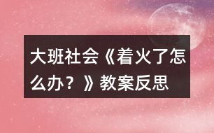 大班社會《著火了怎么辦？》教案反思