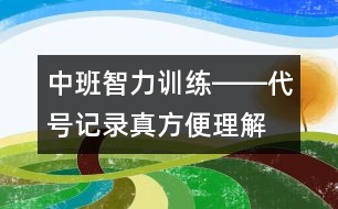 中班智力訓(xùn)練――代號(hào)記錄真方便（理解、創(chuàng)造、注意、記憶、語言）