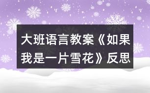 大班語言教案《如果我是一片雪花》反思