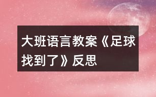 大班語(yǔ)言教案《足球找到了》反思