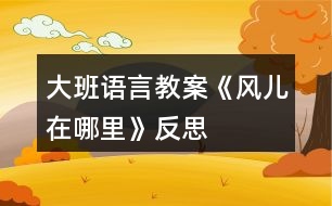 大班語(yǔ)言教案《風(fēng)兒在哪里》反思